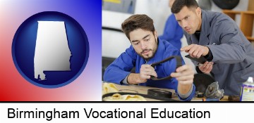 student studying auto mechanics at a vocational school in Birmingham, AL